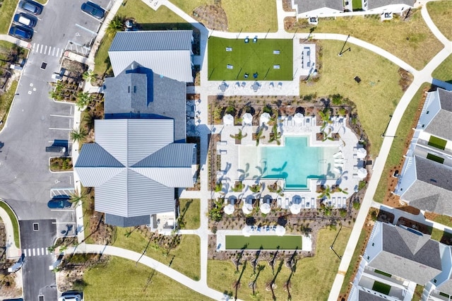 bird's eye view with a residential view