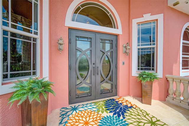 entrance to property with french doors