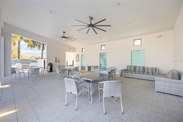 view of patio / terrace with outdoor lounge area and ceiling fan