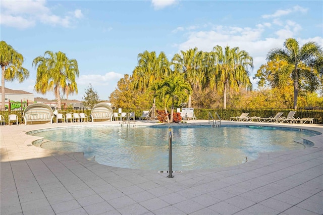 view of pool with a patio area