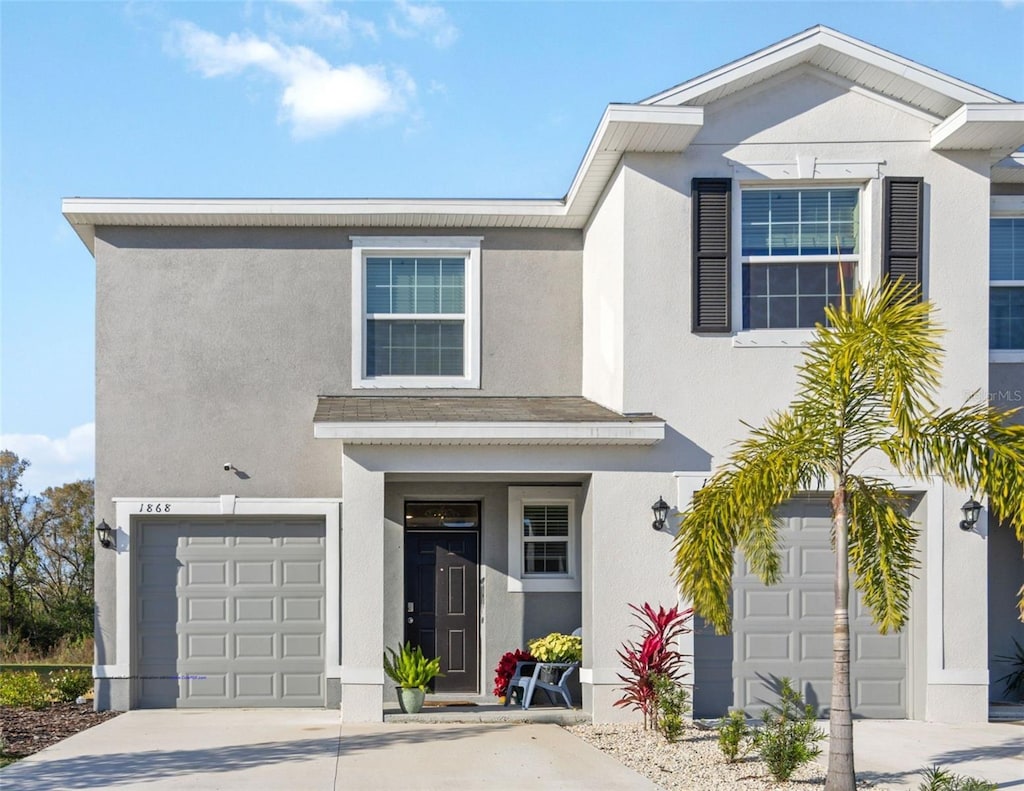 view of front of home featuring a garage