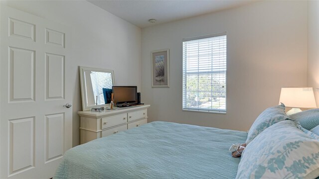 bedroom with multiple windows