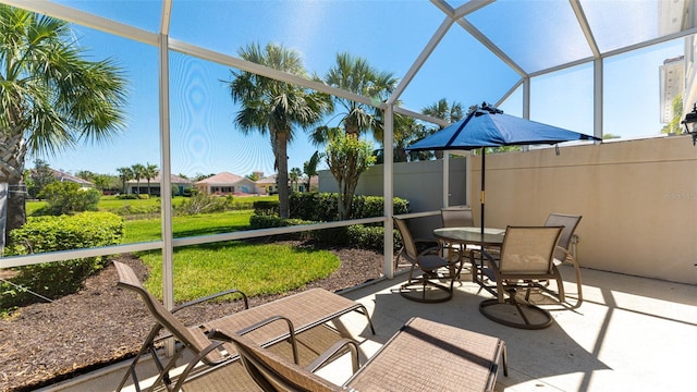 view of sunroom