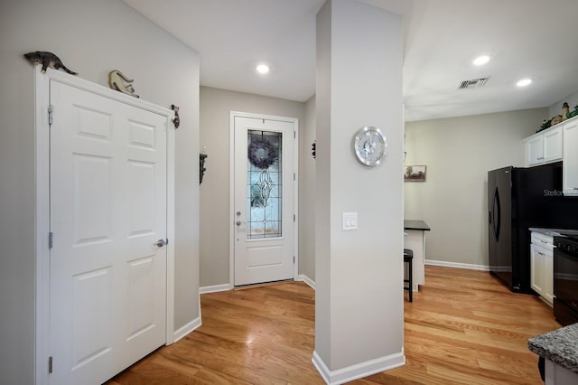 entryway featuring light wood-type flooring