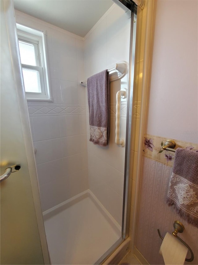 bathroom with walk in shower