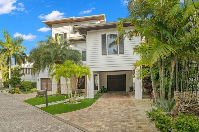 view of front of house with a garage