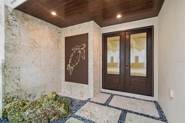 entrance to property with french doors