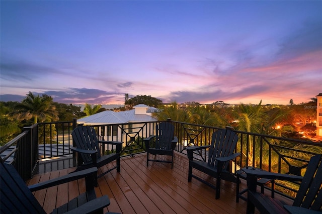 view of deck at dusk