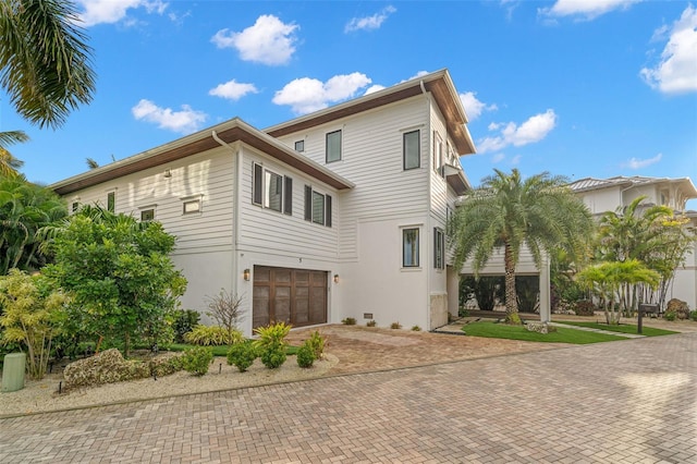 view of home's exterior with a garage