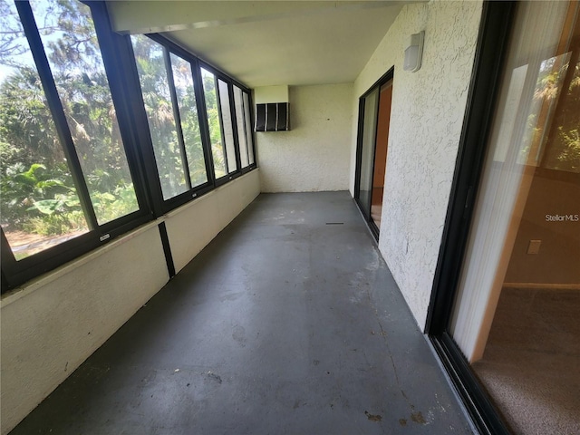 view of unfurnished sunroom