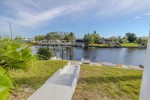 exterior space featuring a dock