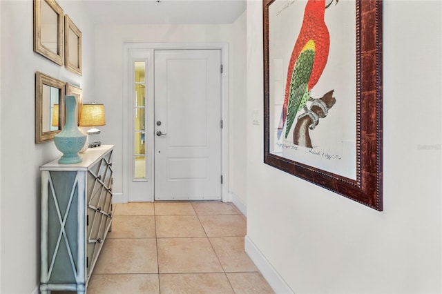 view of tiled foyer entrance