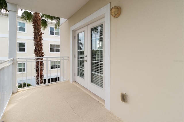 balcony with french doors