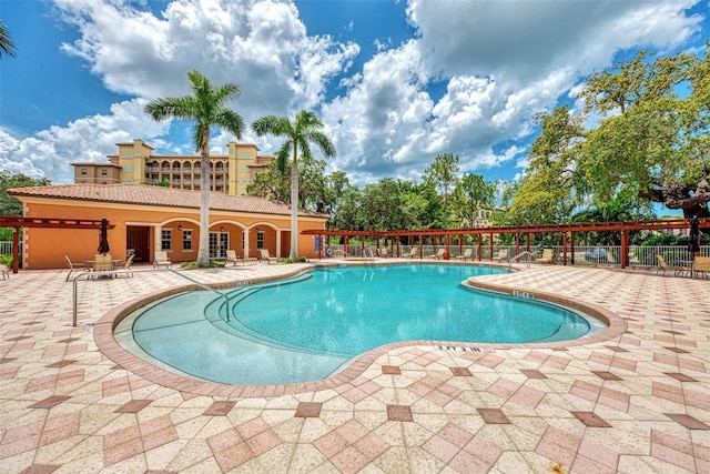 view of pool with a patio area