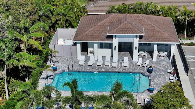 view of pool with a patio area