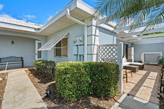 view of home's exterior featuring a patio