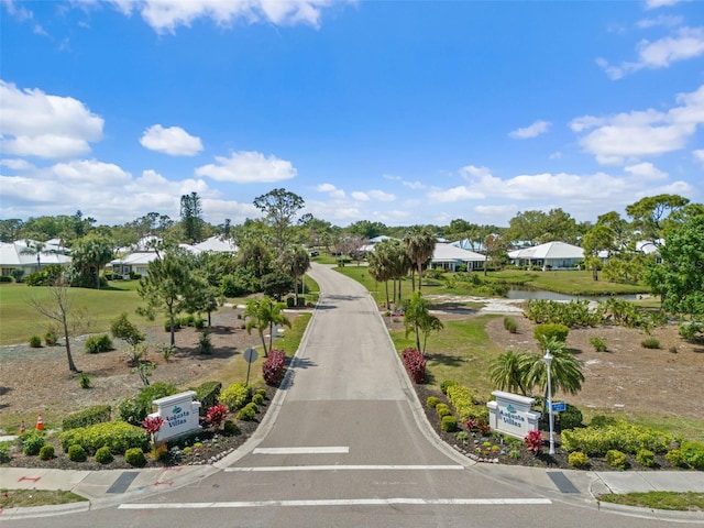 view of road featuring a water view