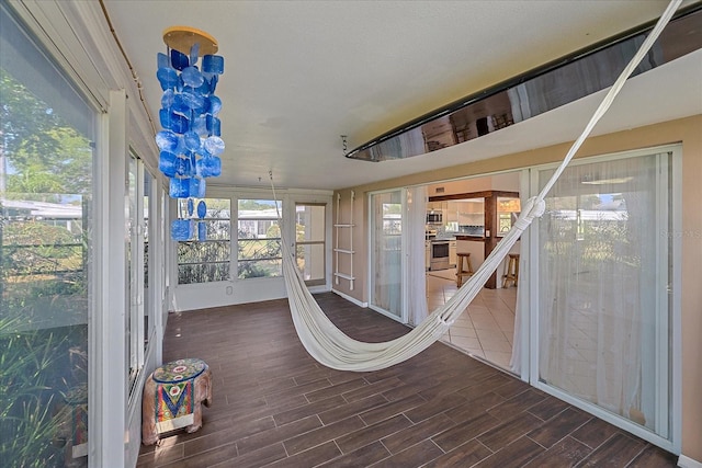 view of unfurnished sunroom