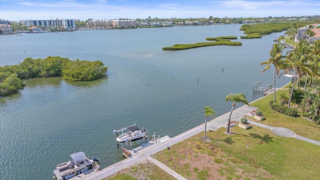 exterior space featuring a dock