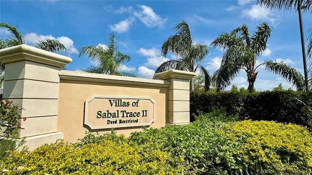 view of community sign