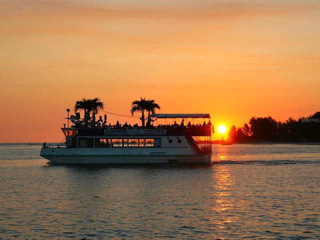 water view with a boat dock