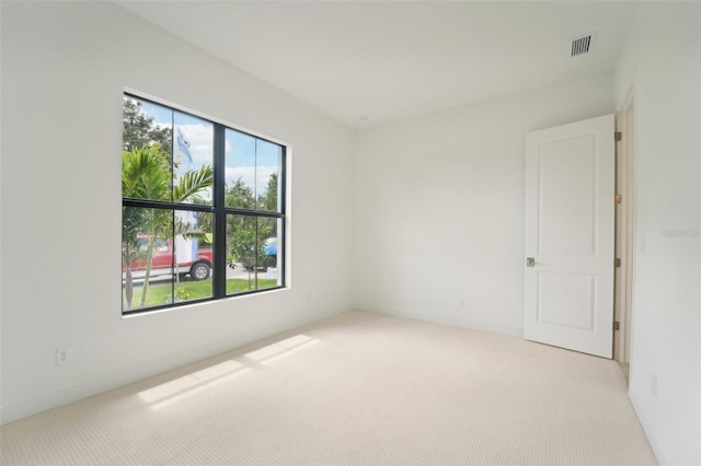 spare room with light colored carpet