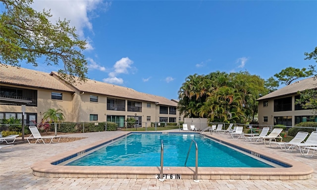 view of pool with a patio area