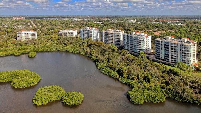 401 N Point Rd Unit 301, Osprey, FL 34229 - aerial view featuring a water view