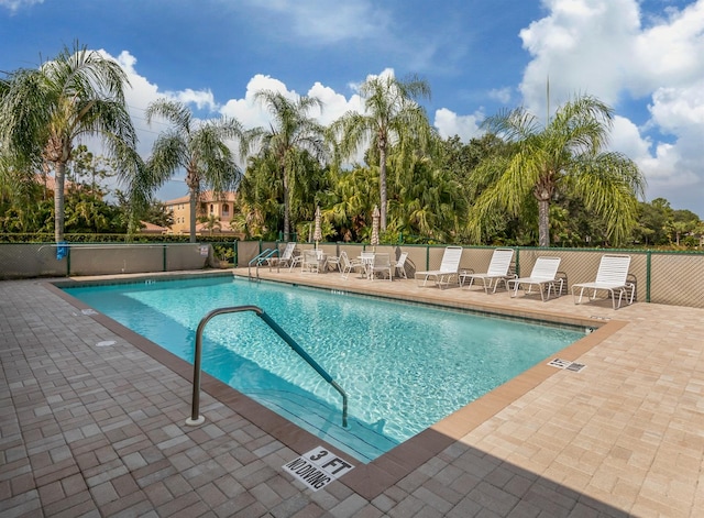 view of pool with a patio area