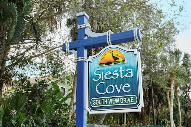 view of community sign