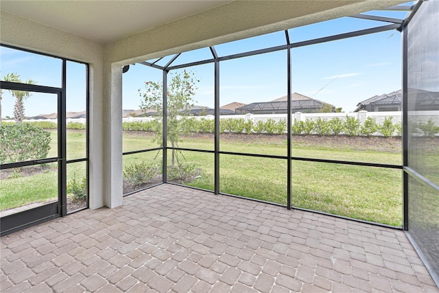 view of unfurnished sunroom