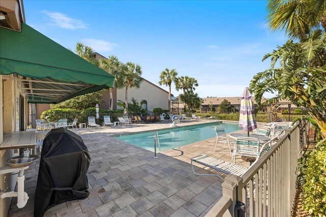 view of pool with a patio