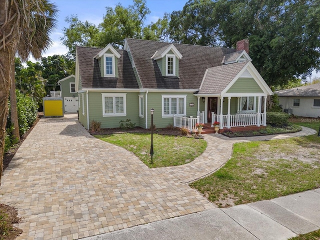 cape cod home featuring a front yard