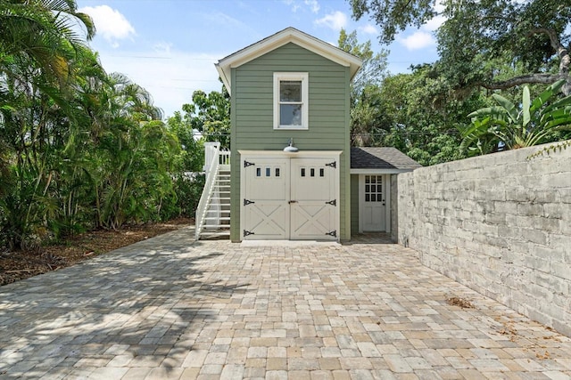 view of garage