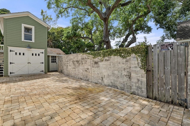 view of garage