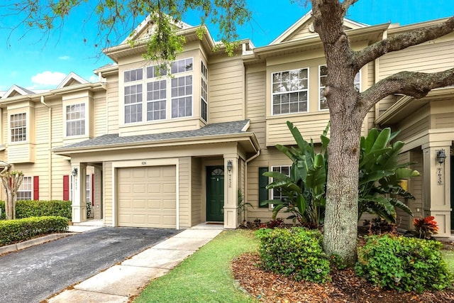 view of property featuring a garage