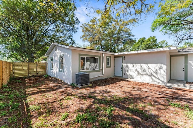 view of front of home featuring central AC