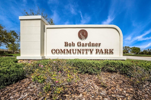 view of community sign