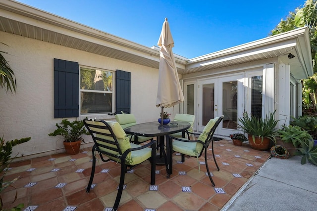 view of patio / terrace featuring french doors