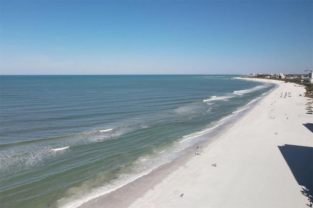 view of water feature with a view of the beach