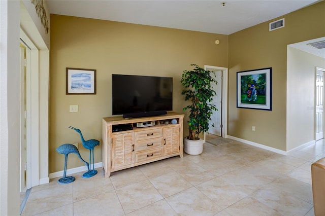 view of tiled living room