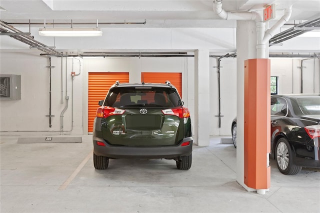 garage with electric panel