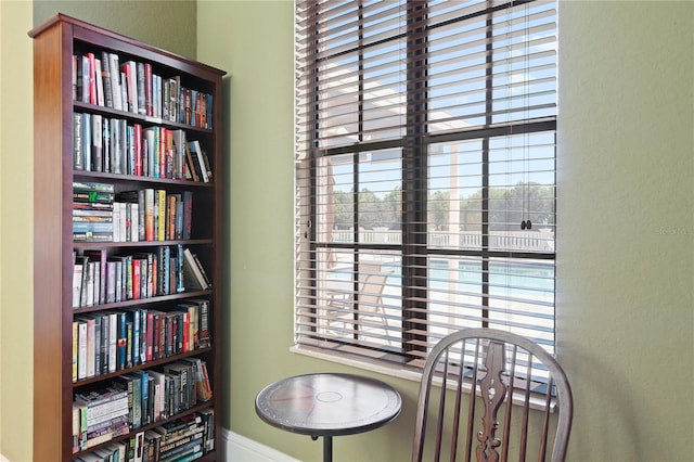 sitting room with a healthy amount of sunlight