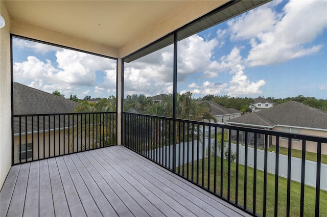 view of unfurnished sunroom