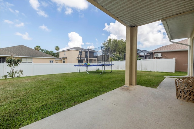 exterior space featuring a trampoline