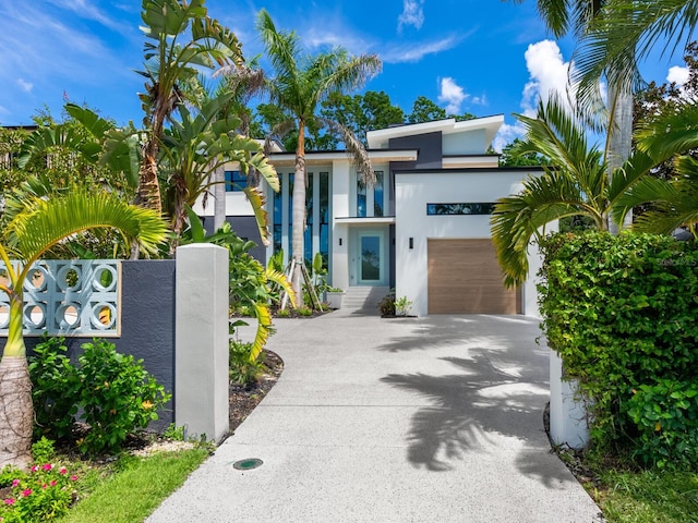 view of front of home with a garage