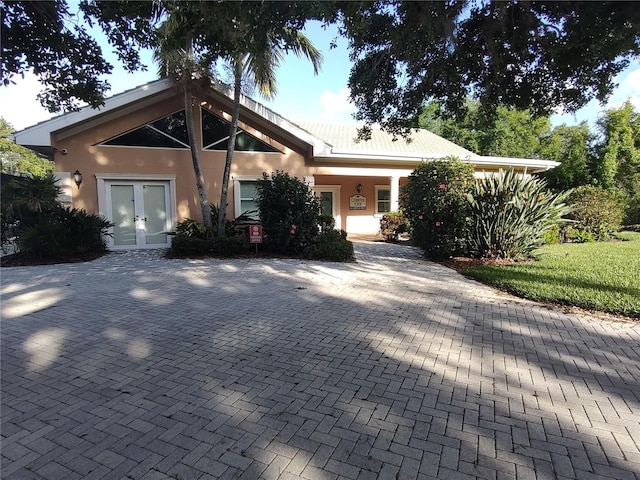 view of front of home featuring french doors