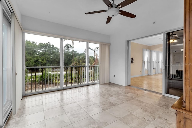 spare room featuring ceiling fan