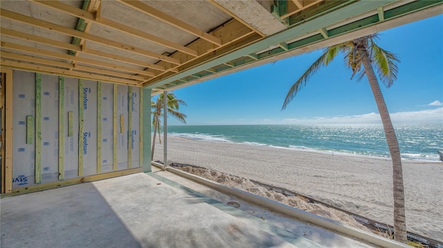 property view of water featuring a view of the beach