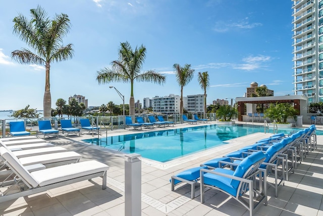 view of pool with a patio area